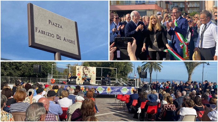 Inaugurata ad Albenga la nuova piazza dedicata al cantante e poeta Fabrizio De André (FOTO e VIDEO)