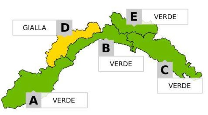 #Maltempo, allerta gialla per neve sull'entroterra fino alle 24 di oggi