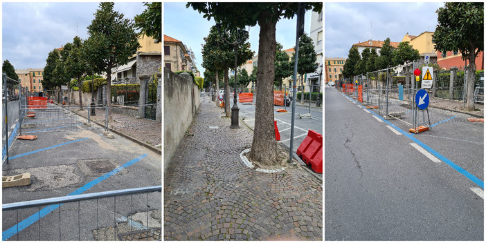 Albenga, via le barriere architettoniche sui marciapiedi di via Trieste: partiti i lavori