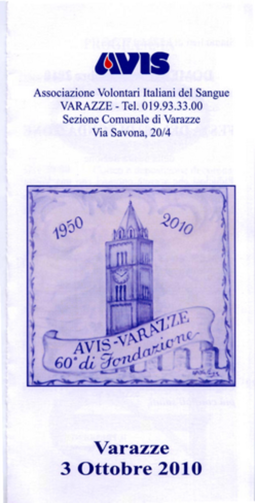 L’Avis Varazze supera nel 2010 la quota di trecento donazioni