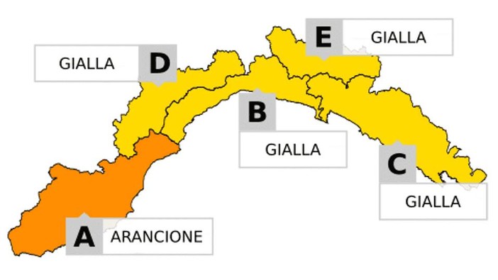 Pioggia nel savonese, prolungata allerta arancione e gialla