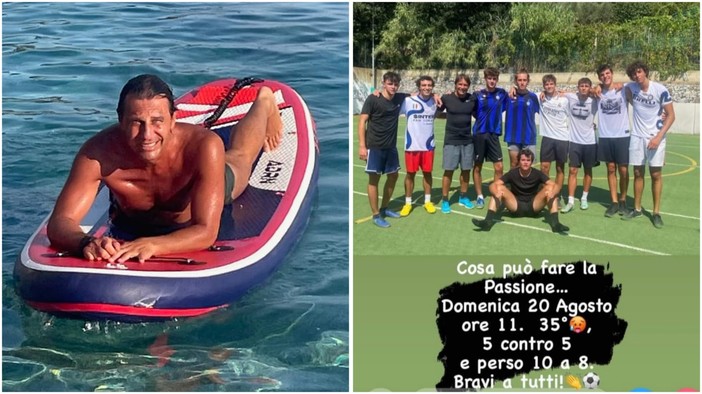 Niente Nazionale per Antonio Conte? Il tecnico si diverte a Bergeggi tra mare e campetto