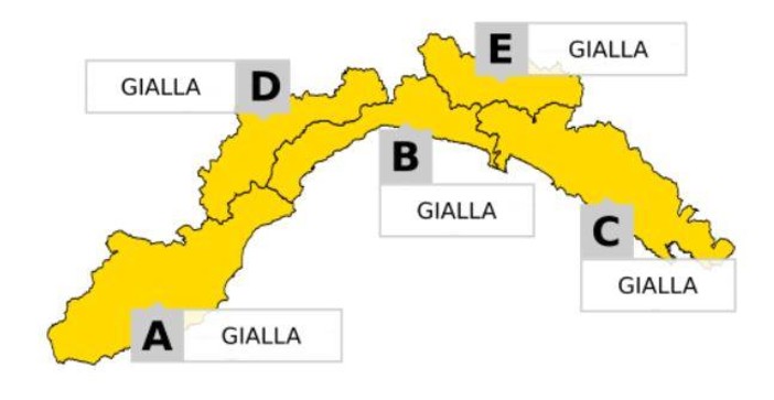 L'allerta meteo arancione dalle 15 diventa gialla su tutta la Liguria