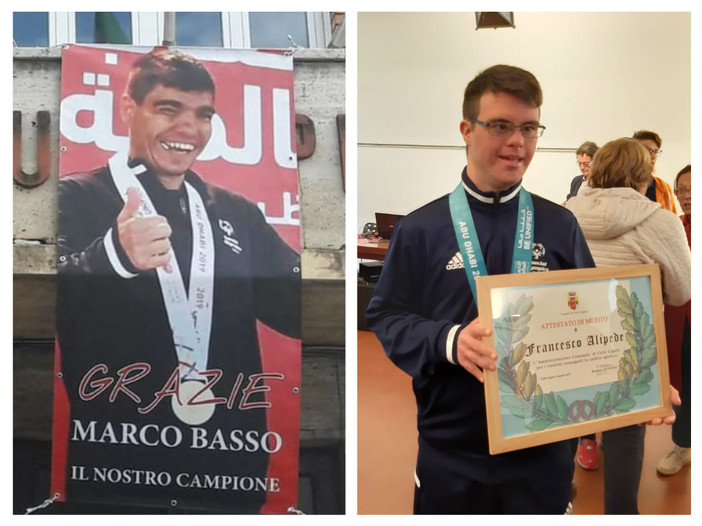 Special Olympics di Dubai, i trionfi di Marco Basso e Francesco Alipede festeggiati ad Albissola e Celle (FOTO e VIDEO)