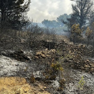 Alassio, l'incendio non è spento: domati alcuni focolai, mobilitato l'elicottero