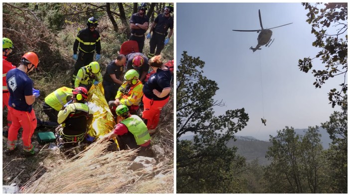 Cade durante un'escursione in bici con un volo di circa 4 metri: 60enne ricoverato in codice rosso