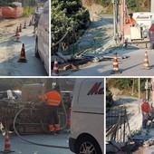 Varazze, sopralluogo del comune in via Fossello: via alle palificazioni per allargare la strada (FOTO)