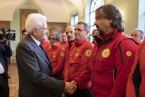 Il presidente regionale del CNSAS Fabrizio Masella col Presidente della Repubblica Sergio Mattarella