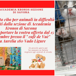 Accademia Kronos Savona: dal 15 novembre raccolta di cibo per animali presso il &quot;Cafe de Vuè&quot;