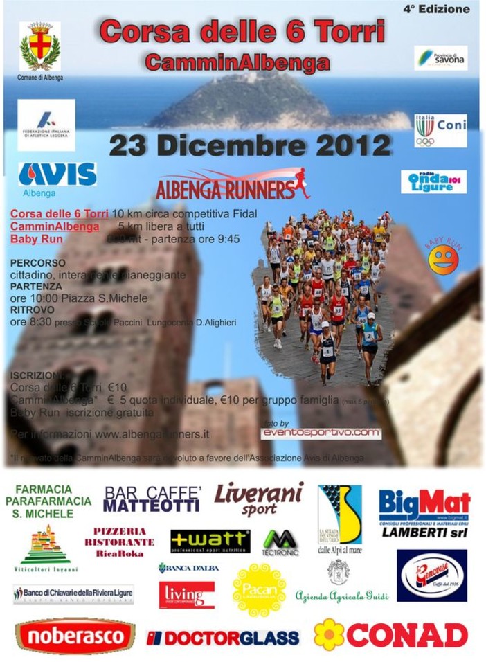 Albenga Runners, ritorna la corsa delle 6 torri