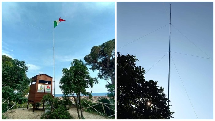 Albisola, rubata la bandiera dell'Italia issata nel parco Zambellini. Il sindaco: &quot;Ignobile gesto, attacco ai valori della democrazia&quot;