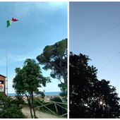 Albisola, rubata la bandiera dell'Italia issata nel parco Zambellini. Il sindaco: &quot;Ignobile gesto, attacco ai valori della democrazia&quot;