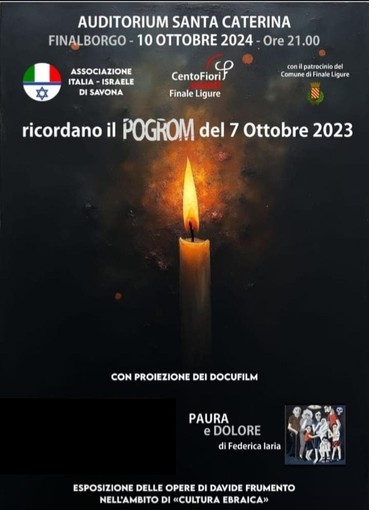 A Finalborgo una cerimonia in ricordo delle vittime dell'attacco di Hamas a Israele del 7 ottobre 2023