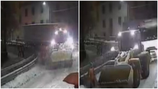 Neve in Val Bormida: due camion bloccati a Roccavignale sulla Sp28 bis