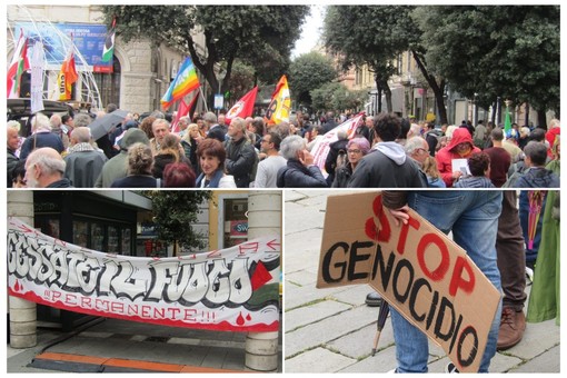 &quot;Sanzioni contro Israele. Stato terrorista&quot;: il corteo pro Palestina a Savona (FOTO)