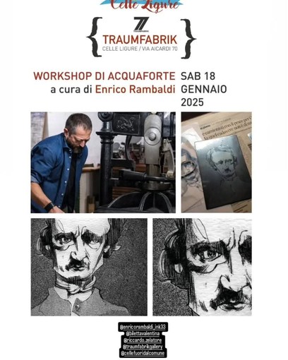 A Celle Ligure il 18 gennaio un workshop con Enrico Rambaldi per scoprire l'arte dell'acquaforte