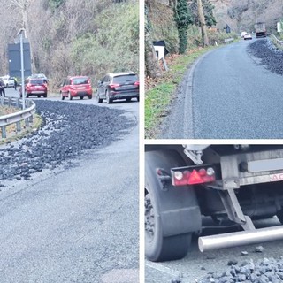 Savona, camion perde carbone sulla Sp29 del Cadibona: disagi al traffico