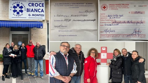 Assoristobar dona avanzo di gestione 2022 a Croce Bianca e Croce Rossa di Alassio