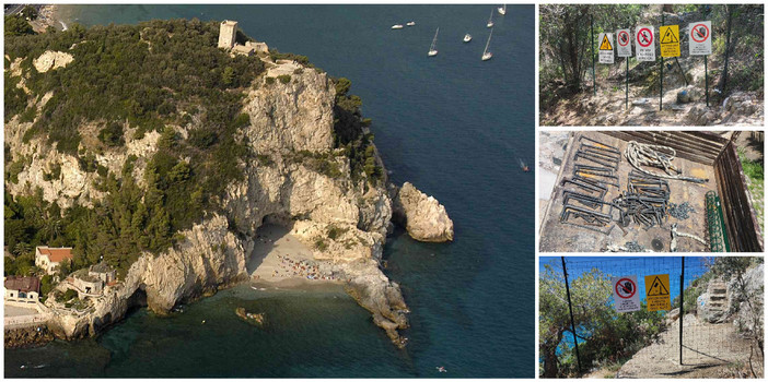 Spiaggetta di Punta Crena off limits da terra e mare: &quot;Presenti pericoli per l'incolumità pubblica&quot;