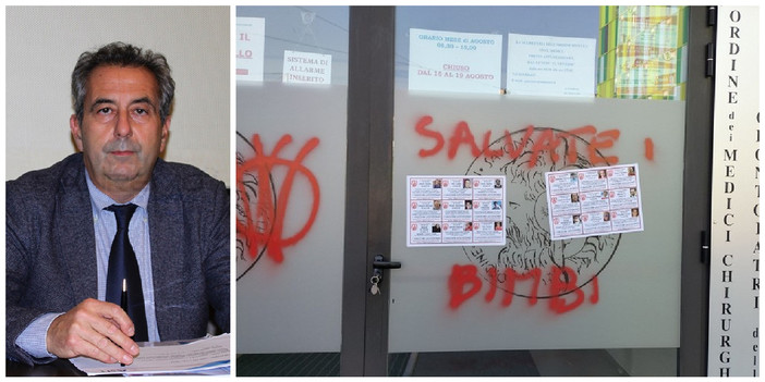 Scritte offensive sulla sede dell'Ordine dei medici, Damonte Prioli: &quot;Insulti inaccettabili e infondati&quot;