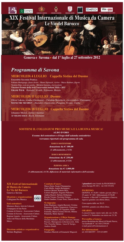 Musica classica, a Savona &quot;Le Vie del Barocco&quot;