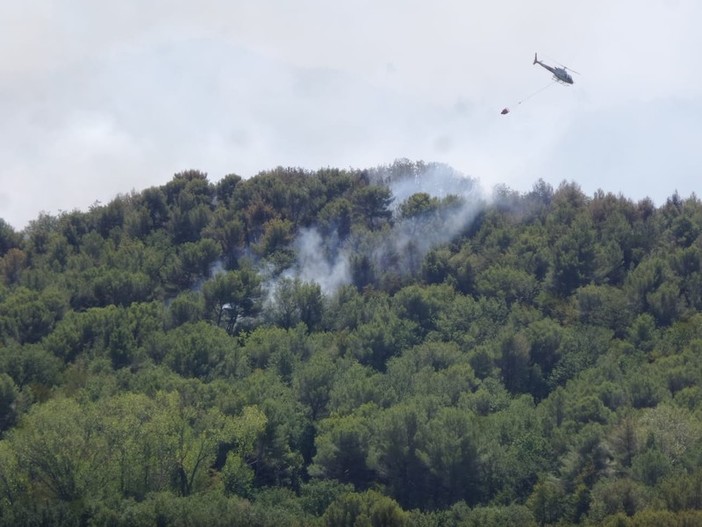 Incendio nell'albenganese: dichiarato non più di interfaccia, prosegue la bonifica