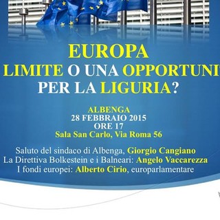 Ad Albenga la conferenza “Europa, un limite o una opportunità per la nostra terra?”