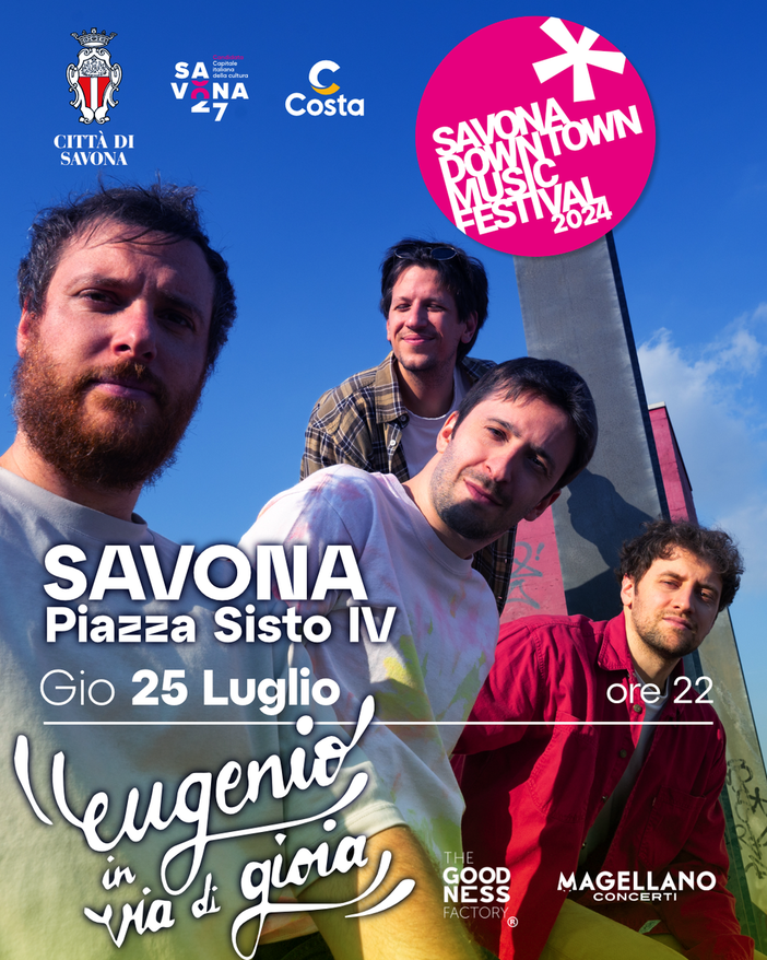 Ultima tappa del Savona Downtown Music Festival: gli Eugenio in Via Di Gioia in concerto