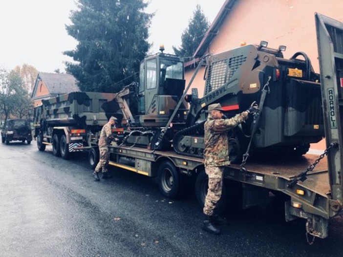 32° reggimento Genio Guastatori della Brigata Taurinense da Fossano a Portofino per intervenire dopo il maltempo (FOTO E VIDEO)