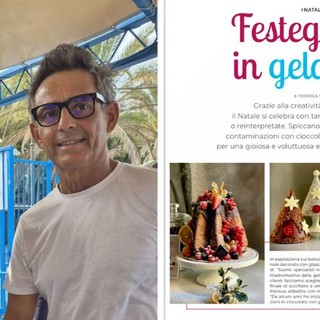 Albenga, le creazioni natalizie di Mirco Mastromarino e Laura Bonelli sulla rivista &quot;Gelato &amp; Bar Pasticceria&quot;