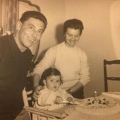 Nella foto con il marito Giuseppe &quot;Pino&quot; Giacchero e la figlia Ines