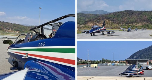 Le Frecce Tricolori sono arrivate: nel piazzale di Piaggio in attesa delle esibizioni ad Andora