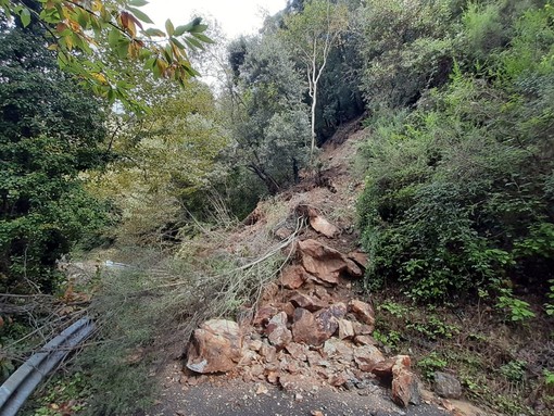 Nella fotografia in allegato la frana di via dei Tedeschi di alcuni giorni fa