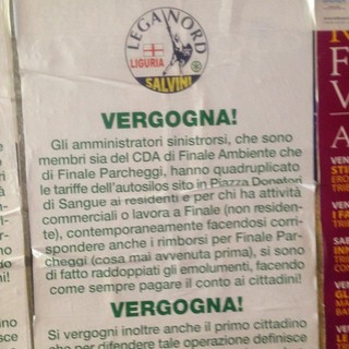 A Finale la Lega attacca l'amministrazione: &quot;Vergogna sui doppi emolumenti di Finale Ambiente e Parcheggi&quot;