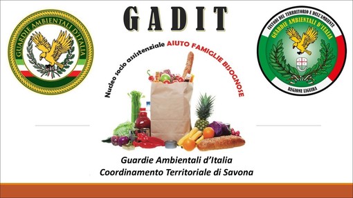 Aiuto alle famiglie bisognose da GADIT (Guardie Ambientali d'Italia) Savona