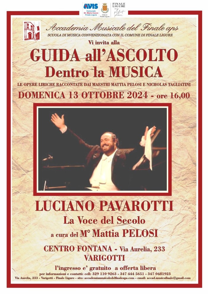 Finale, Guida all'ascolto, Mattia Pelosi svela l’arte di Luciano Pavarotti “La voce del secolo”