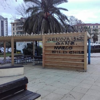 Atti vandalici al gazebo delle Fornaci di Savona