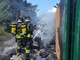 Garlenda, incendio all'isola ecologica: intervento dei vigili del fuoco (FOTO)