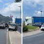 Albenga, scontro tra un tir e una moto alla rotonda di Bastia: traffico in tilt