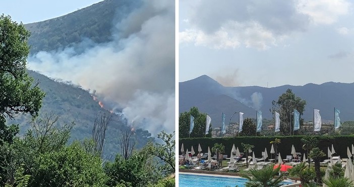Incendio boschivo tra Borghetto e Toirano: intervento dei vigili del fuoco (FOTO e VIDEO)