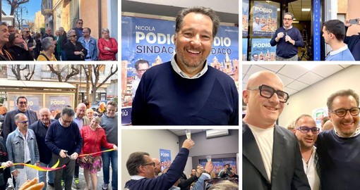 Albenga, inaugurato il “PodioPoint” in viale Pontelungo. Il candidato sindaco: “Conosciamo i problemi della città, determinati a risolverli”