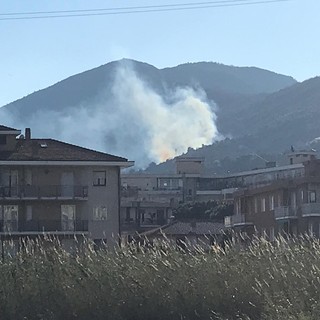 Sotto controllo l'incendio boschivo divampato tra Albenga e Alassio (FOTO)