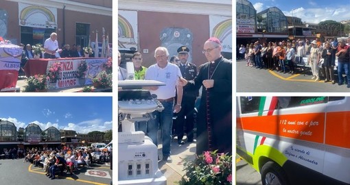 Taglio del nastro per l’ambulanza intitolata a Stefano e Alessandro ed ecocardiografo per l’ospedale di Albenga