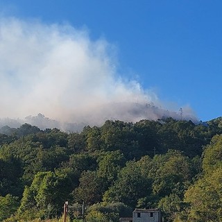 Varazze, incendio boschivo in località Alpicella: mobilitato nuovamente l'elicottero