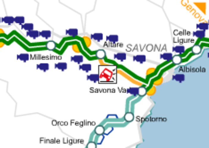 Autostrada A6 incidente tra Altare e Savona