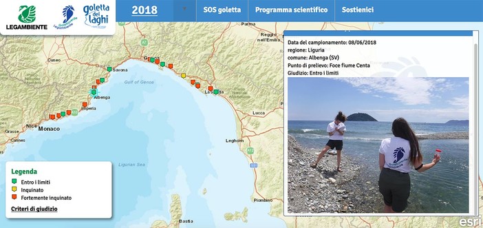 Ceriale e Pietra Ligure, mare fortemente inquinato secondo le analisi di Goletta Verde