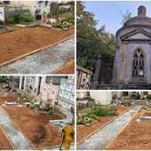 Conclusi i lavori nel cimitero di Verezzi: spazi recuperati e attenzione alla tomba dei Cucchi (FOTO)