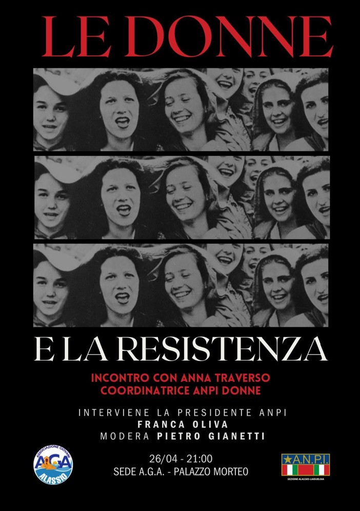 Alassio, ripartono le conferenze culturali di Aga con “Le donne e la Resistenza”