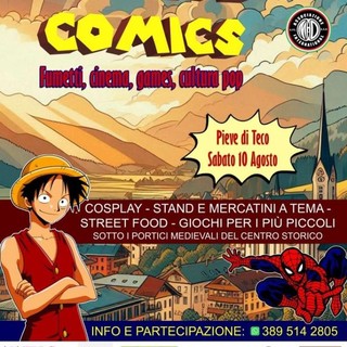 Tutto pronto per il “1° Pieve comics”: fumetti, cinema, games, cultura pop e cosplay animeranno l'alta Valle Arroscia