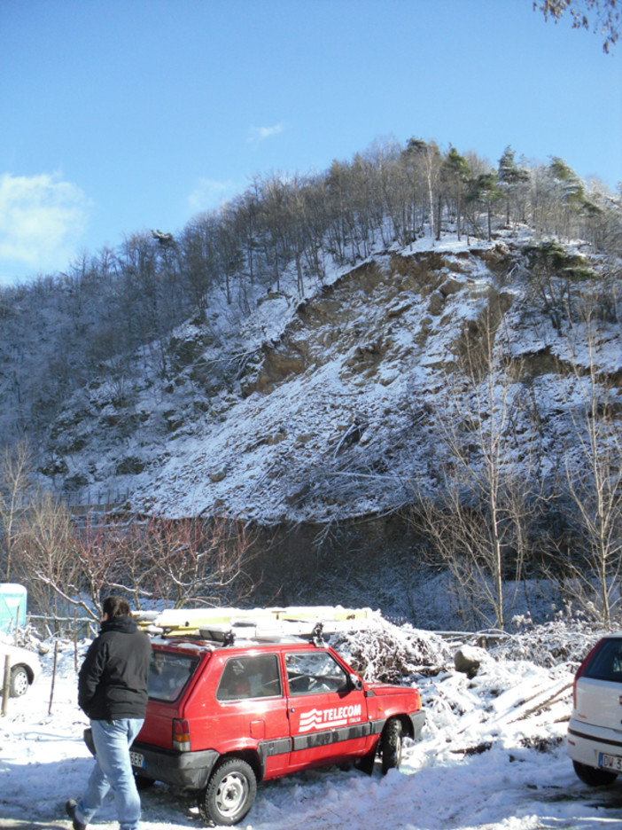 Sopralluogo alla frana di Murialdo, in Val Bormida, con l’assessore alle Infrastrutture della Regione Liguria Paita